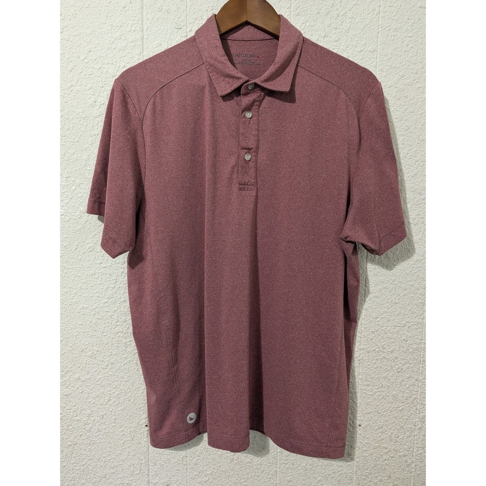UNTUCKit Polo Shirt Clavidor Men Large Red Short Sleeve Regular Fit Stretch EUC